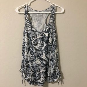 Gray Palm Print Workout Tank Top